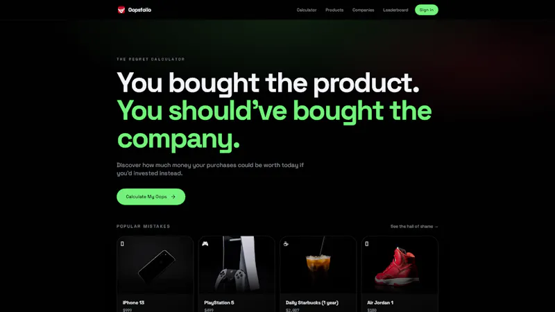 Oopsfolio screenshot 1