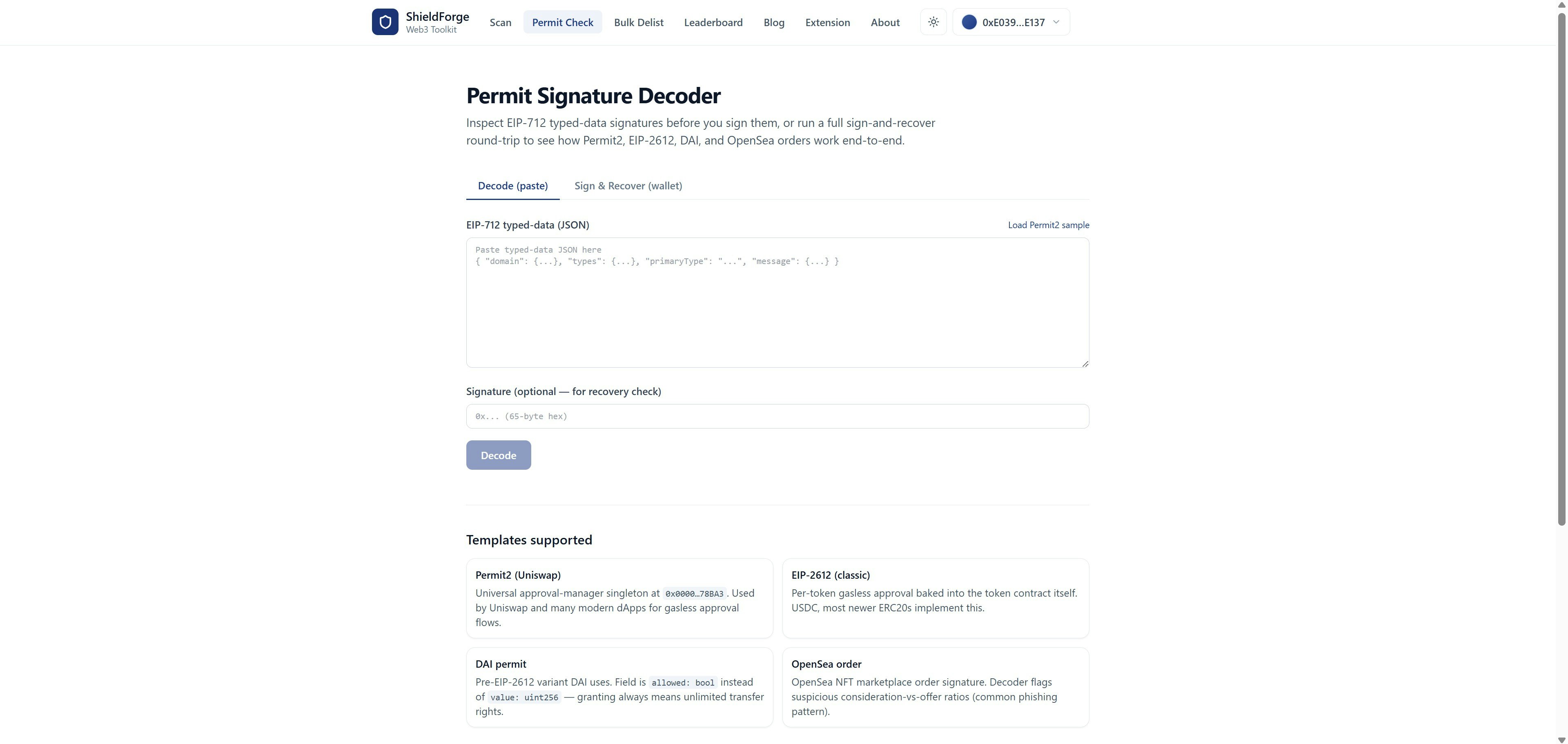 ShieldForge - Web3 Wallet Security Tools gallery image