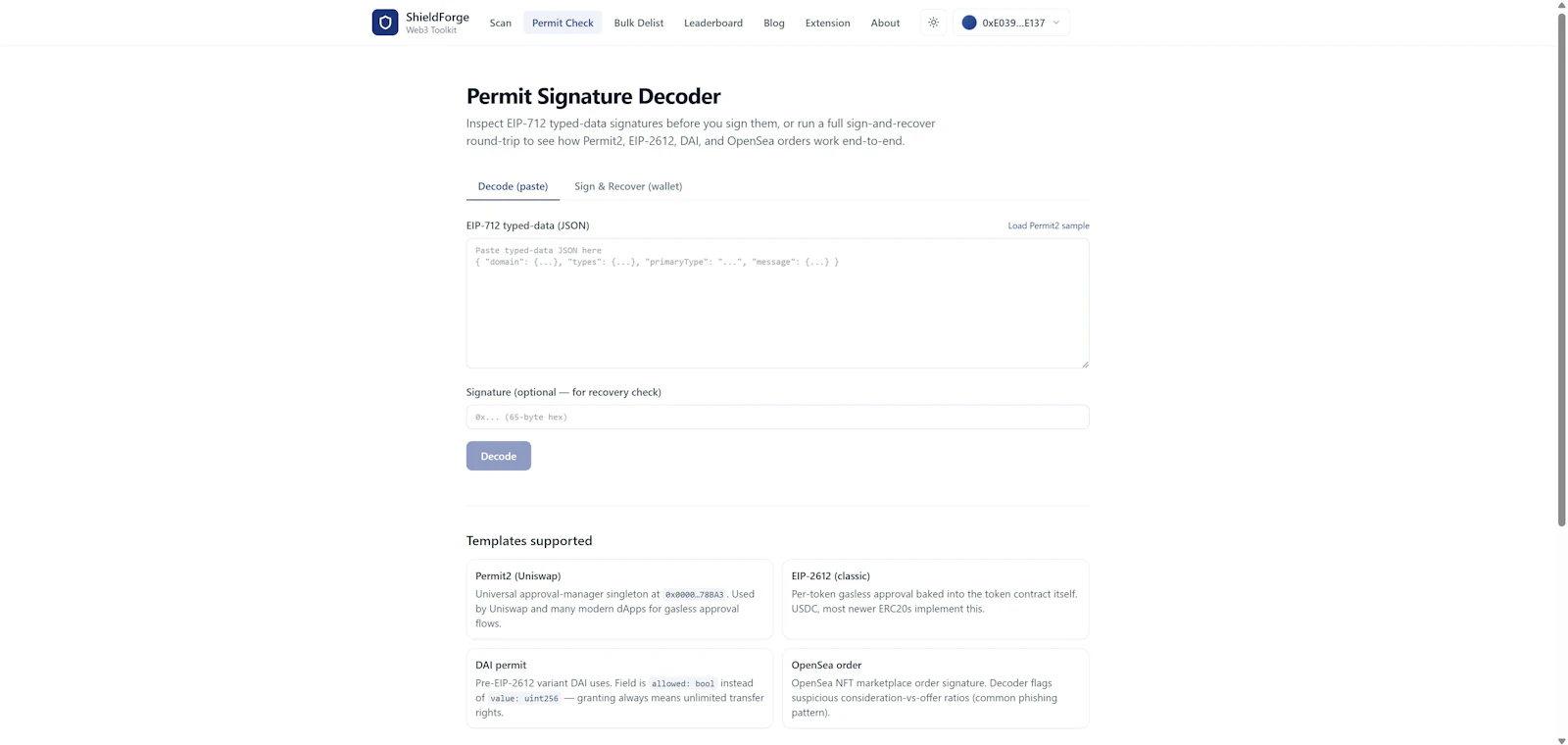 ShieldForge - Web3 Wallet Security Tools screenshot 3