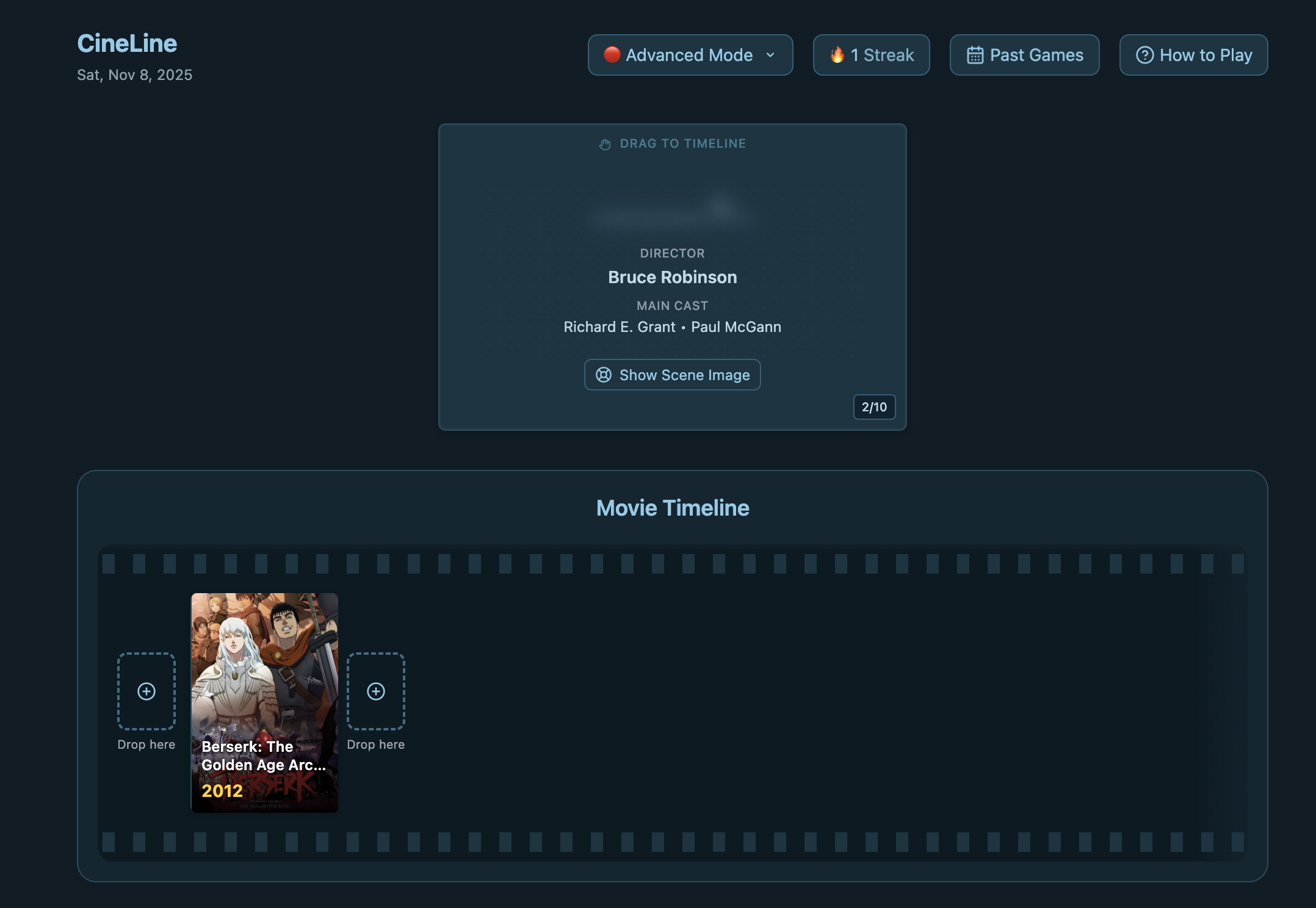 CineLine - Main screenshot showing features and interface