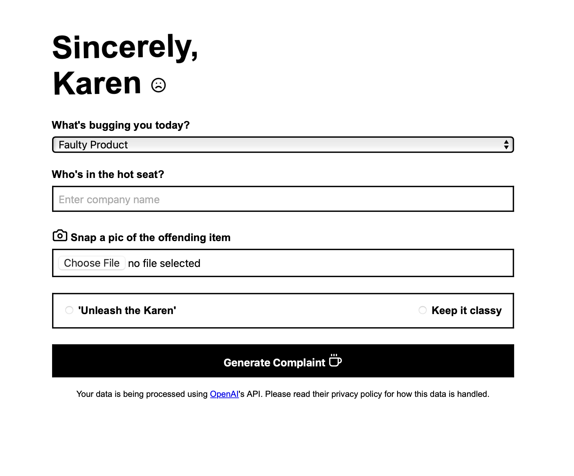 Sincerely Karen logo