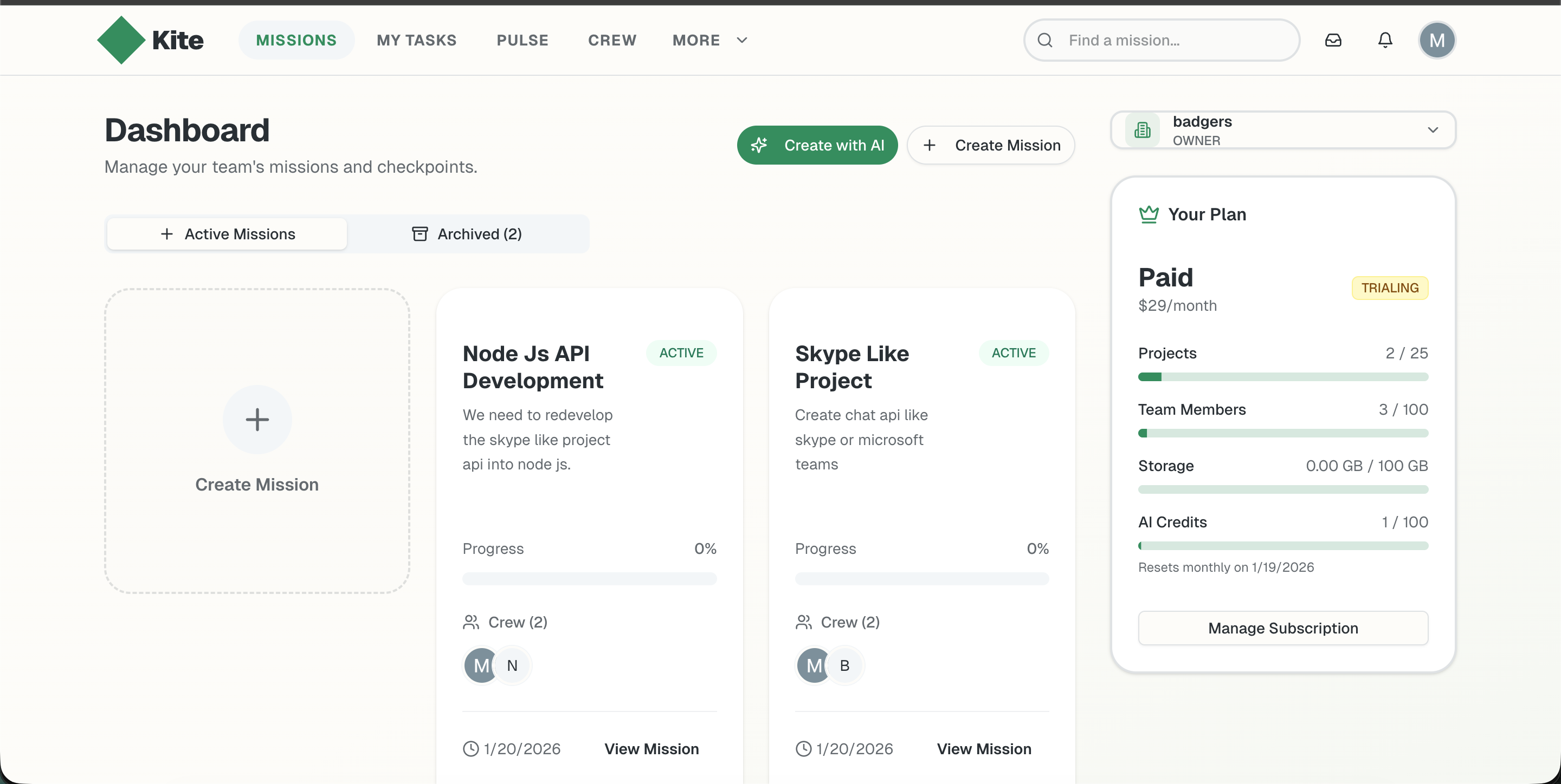 Kite - AI Project Management Made Simple - Screenshot 3 showing product features and functionality