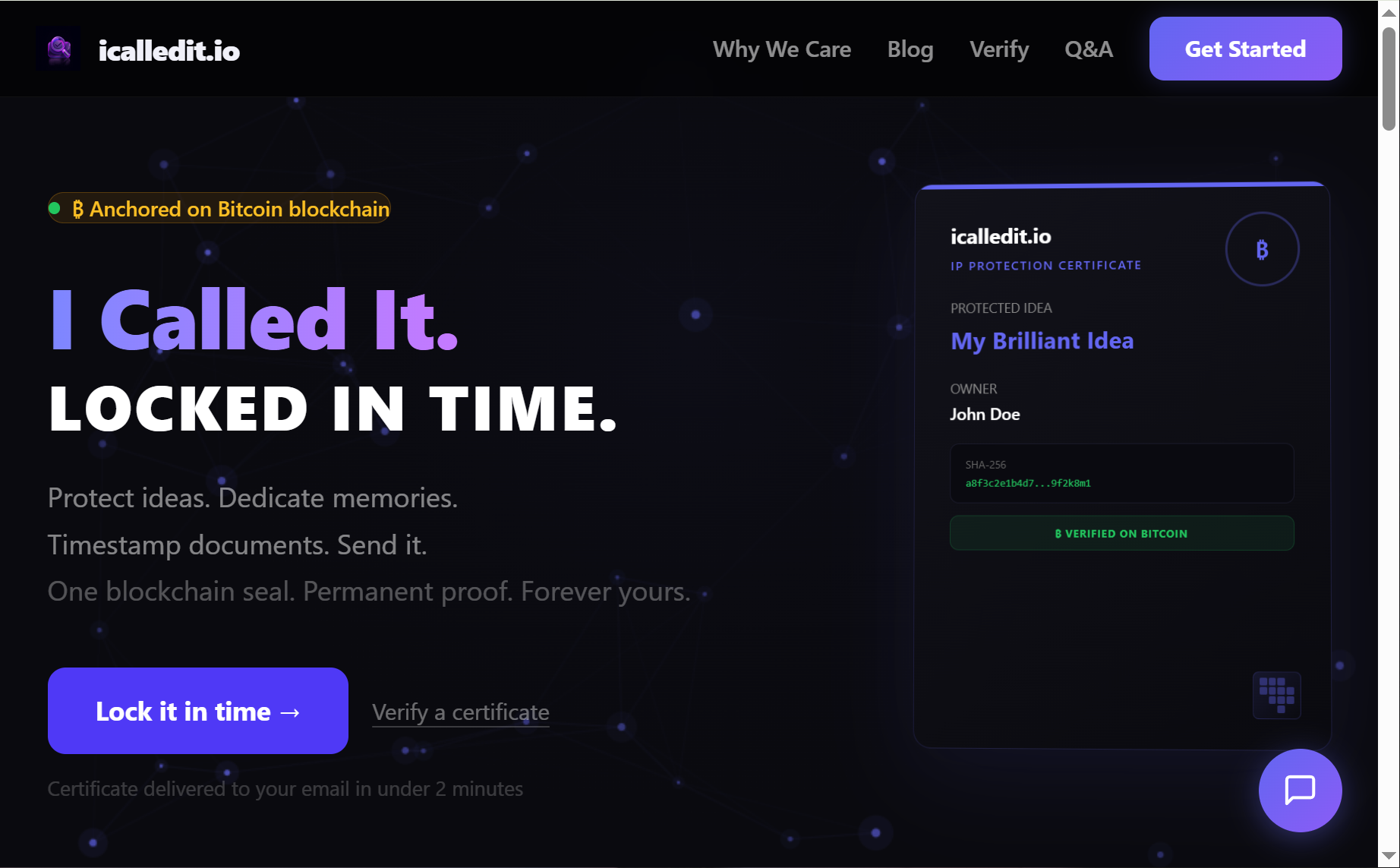 icalledit.io — Protect ideas on Bitcoin gallery image