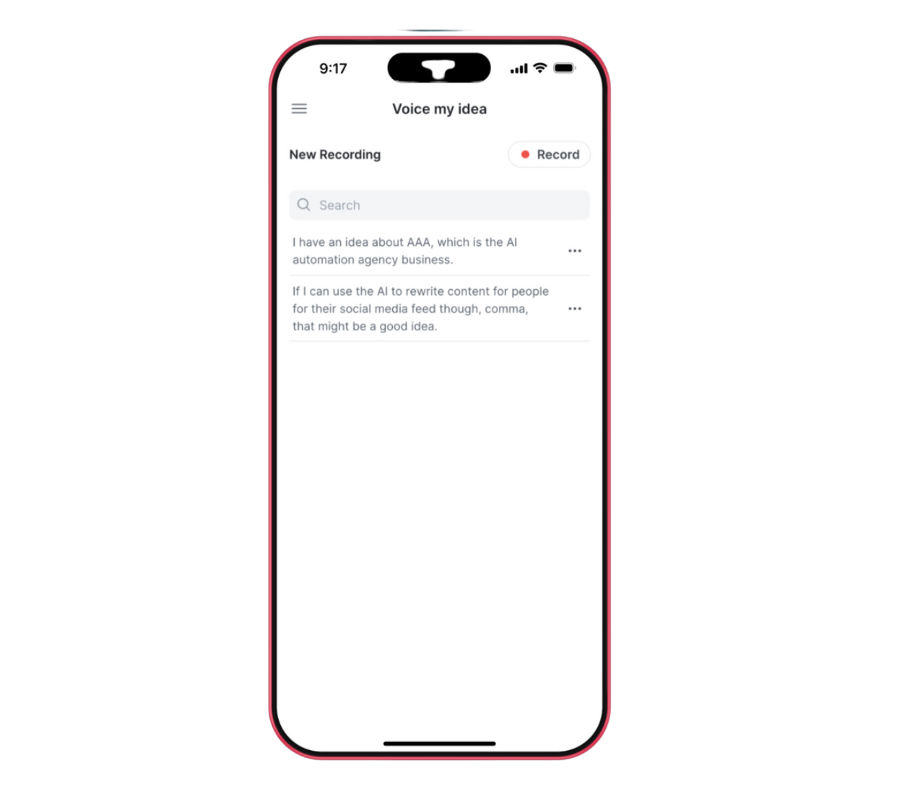 'Voice my idea' app
