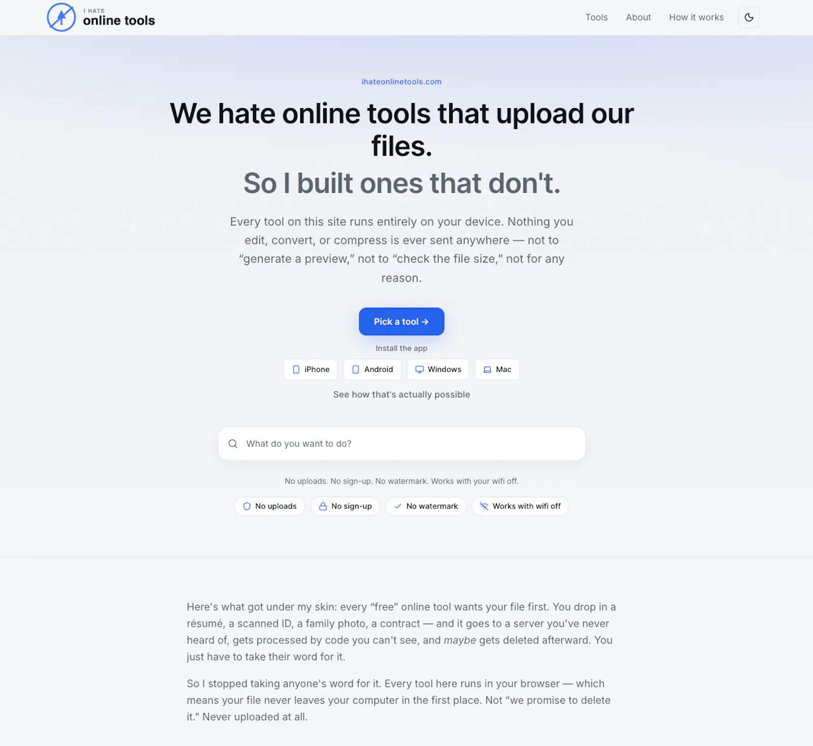 I Hate Online Tools screenshot 3
