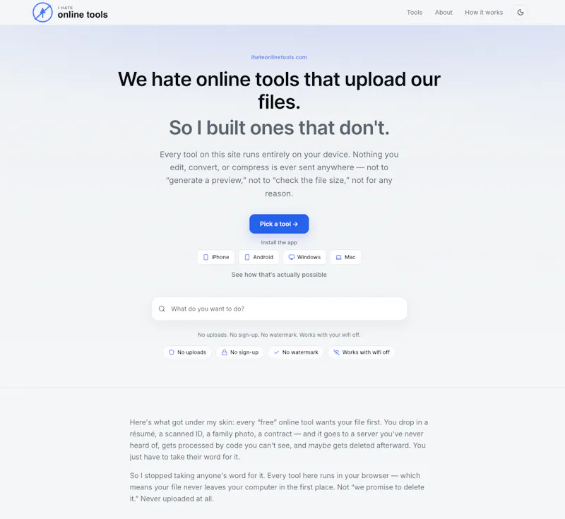 I Hate Online Tools screenshot 3