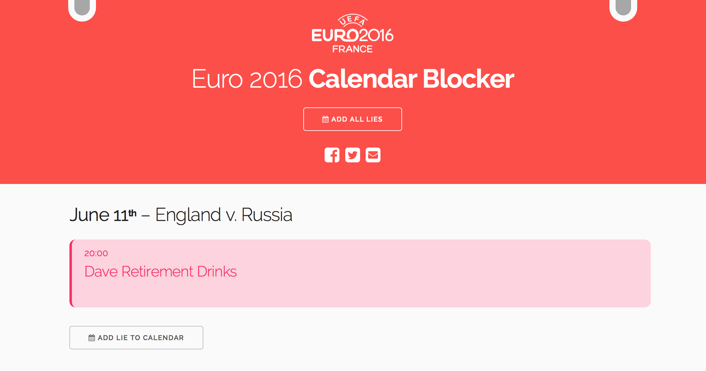 Euro 2016 Calendar Blocker gallery image