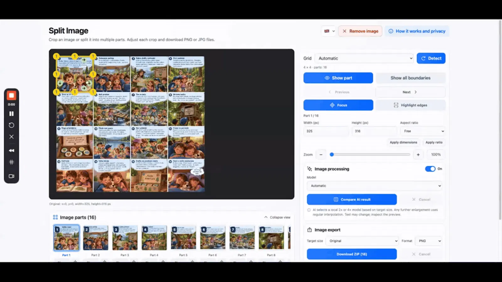 Split Image screenshot 1 (video preview)