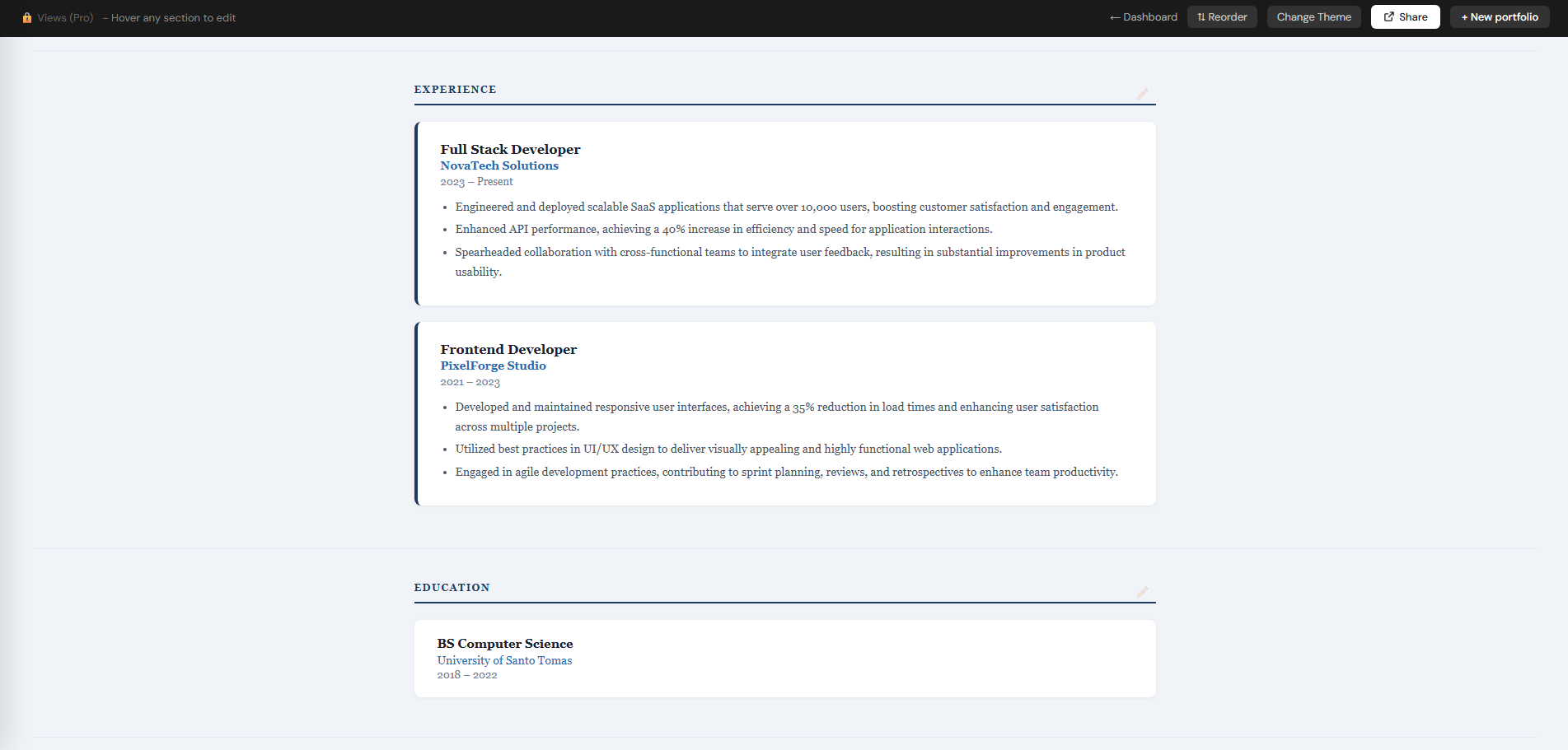 Portfolio From Resume gallery image