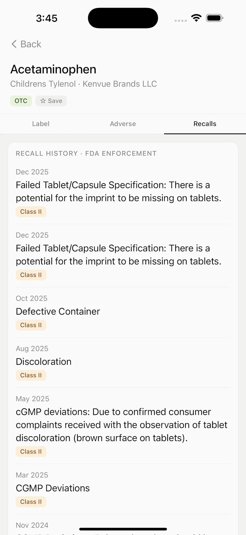 LabelMD — FDA Drug Labels Reference screenshot 4