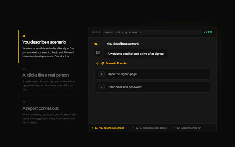 Specnote screenshot 2