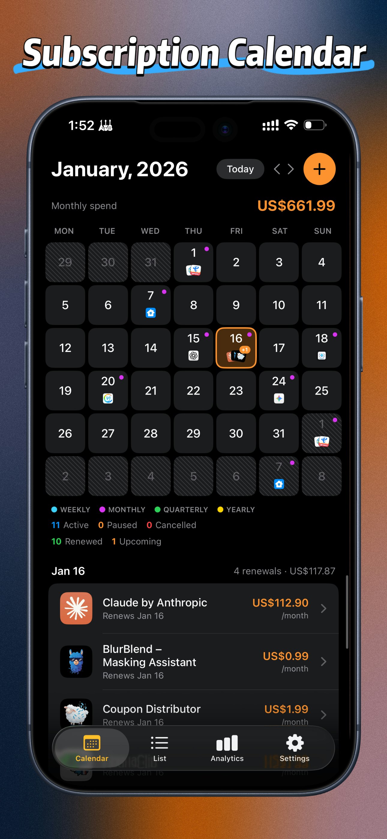 Subscription Calendar gallery image