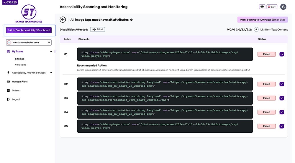 Skynet Accessibility Scanning&Monitoring gallery image