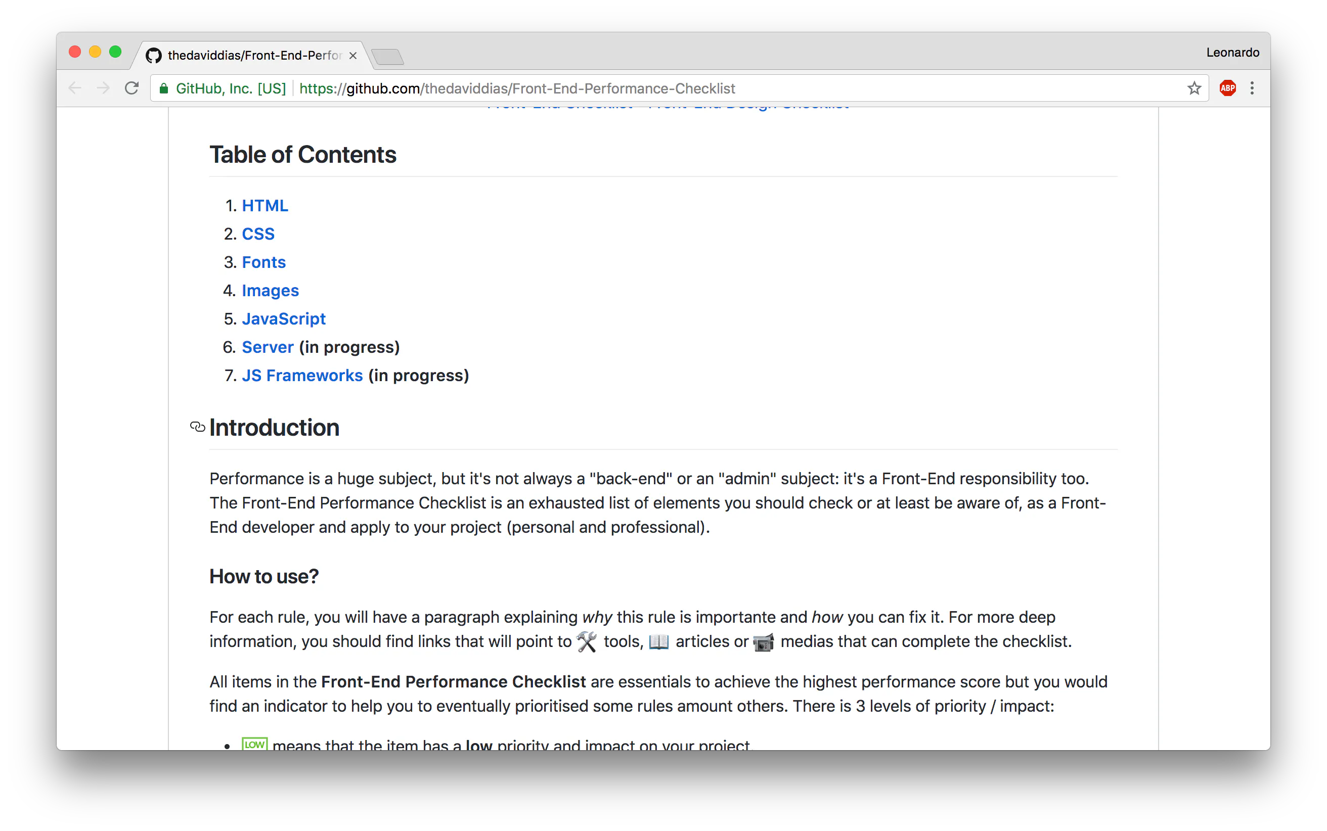 Front-End Performance Checklist Image