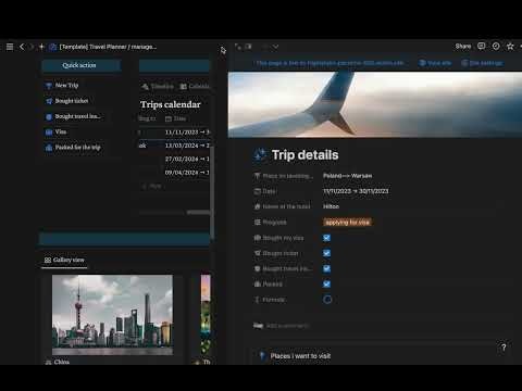 Notion travel planner template gallery image