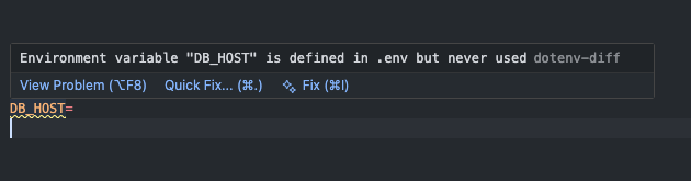 VS code extension - dotenv-diff - Screenshot 2 showing product features and functionality