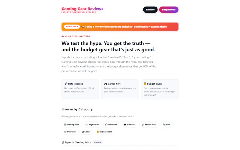 Gaming Gear Reviews  screenshot 1