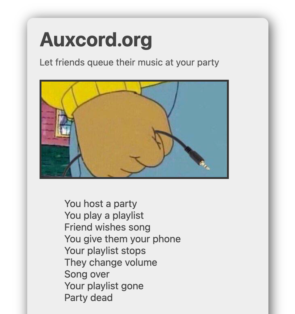 Media auxcord.org - Biarkan rakan beratur muzik mereka di pesta anda 1