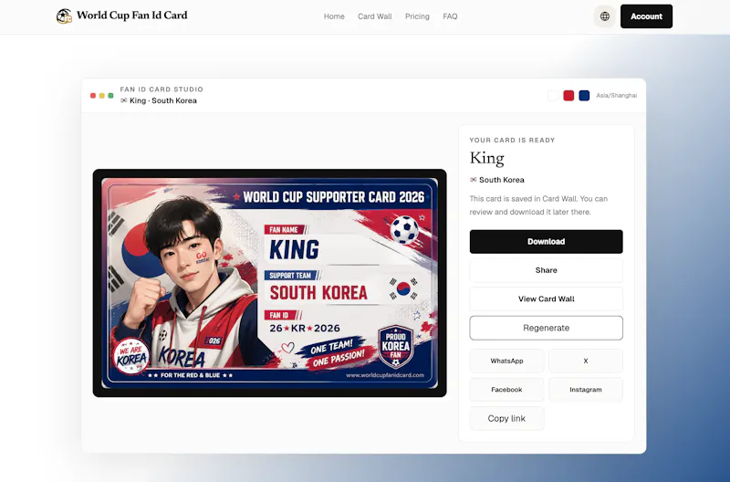 World Cup Fan Id Card screenshot 1