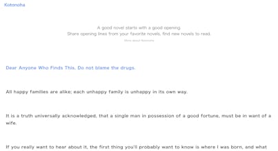 A good novel starts with a good opening gallery image