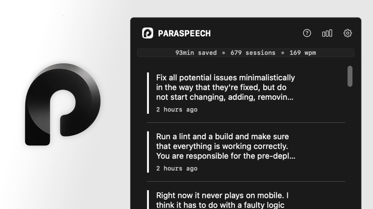 Paraspeech - MacOS के लिए पाठ के लिए तेज और 100% ऑफ़लाइन भाषण मीडिया 2