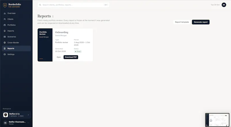Borderfolio for Advisors screenshot 1