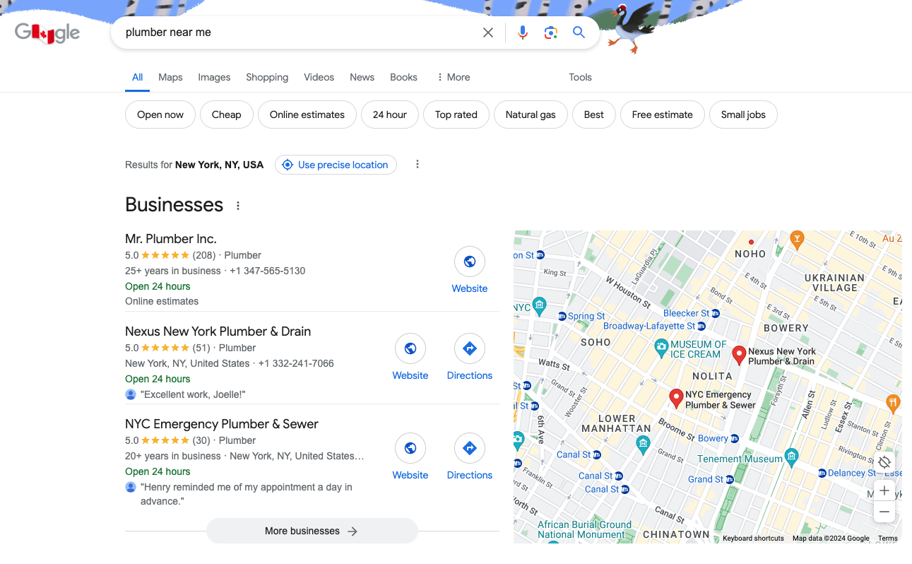 Imiter les résultats de recherche Google locaux media 2