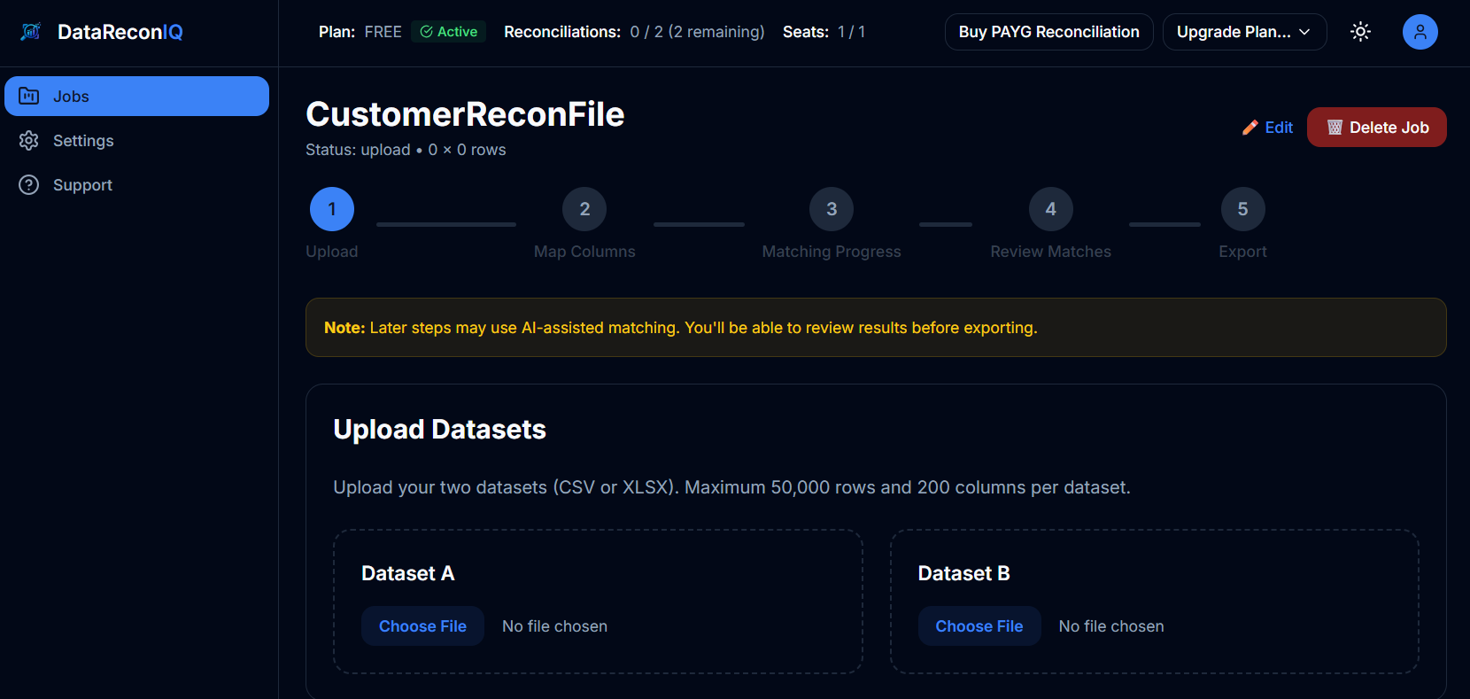DataReconIQ - Screenshot 2 showing product features and functionality