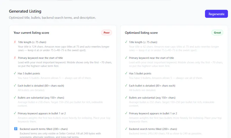 RankScribeIQ, Amazon listing optimizer screenshot 3