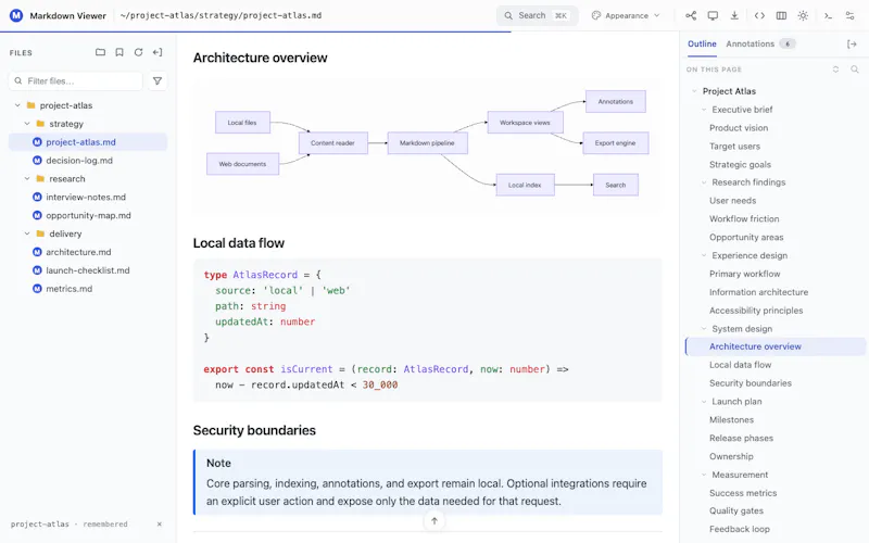 Markdown Viewer screenshot 3