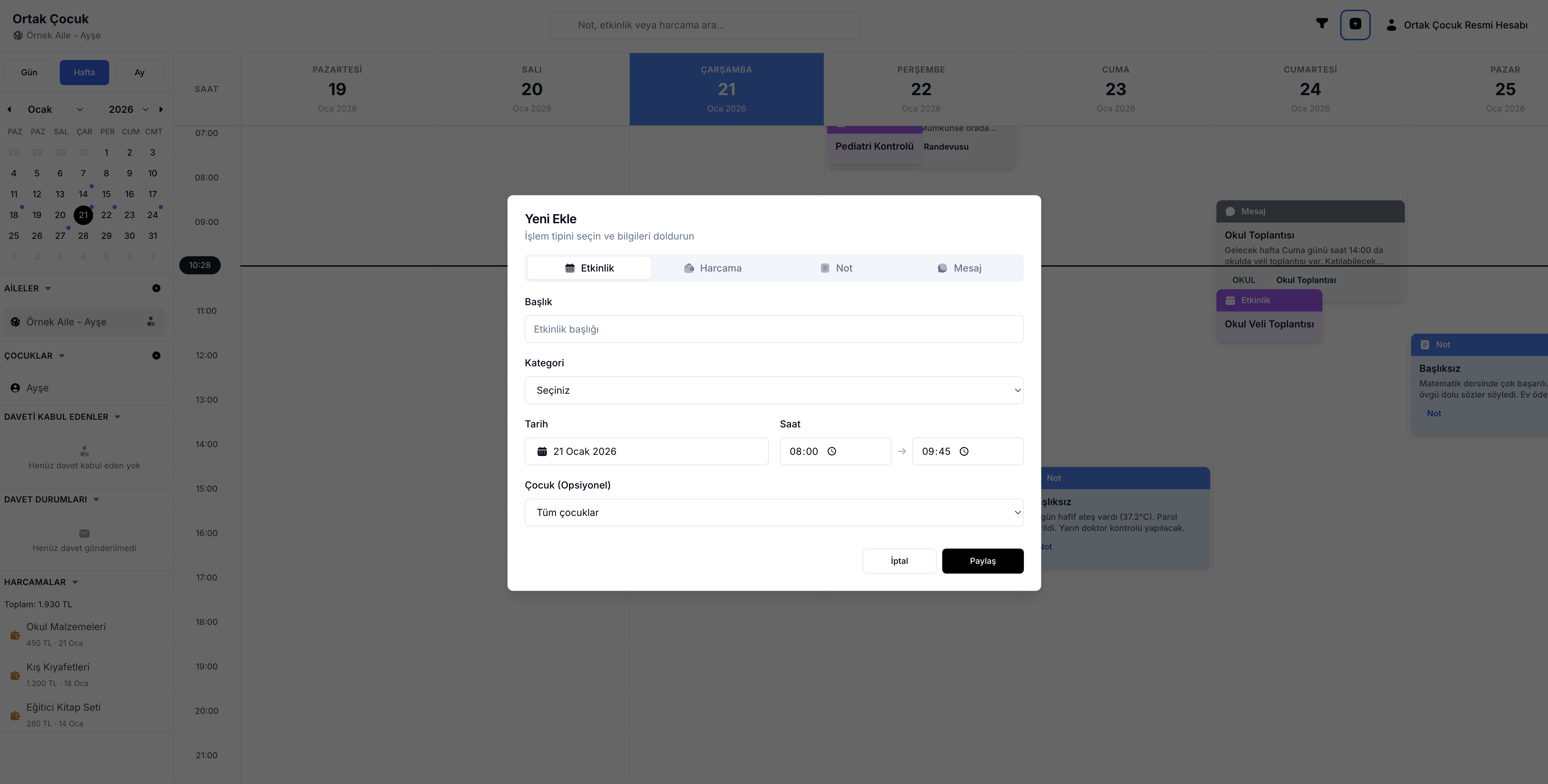 Ortak Çocuk – Daha Az Tartışma - Screenshot 3 showing product features and functionality