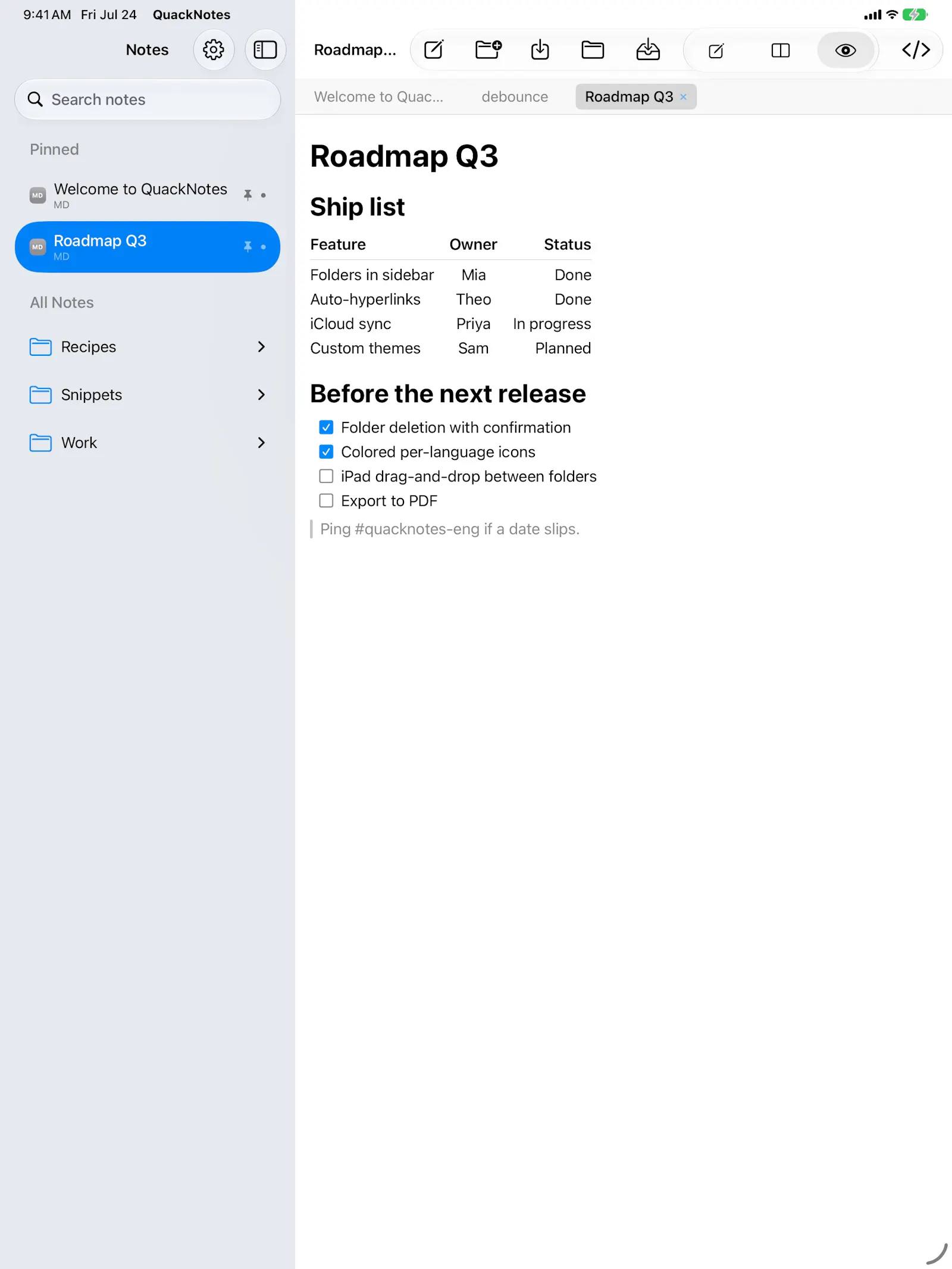 QuackNotes screenshot 5