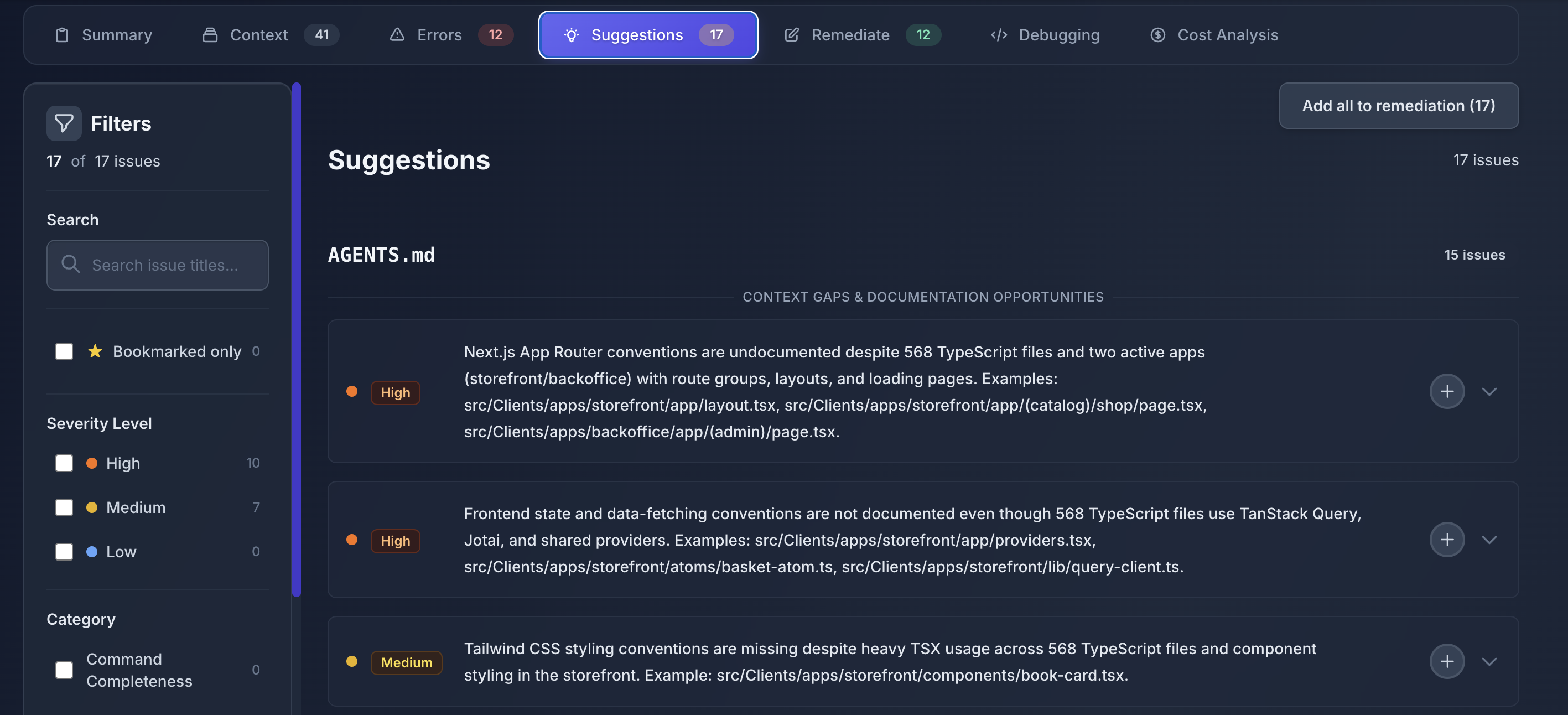 Context Evaluator - Screenshot 4 showing product features and functionality
