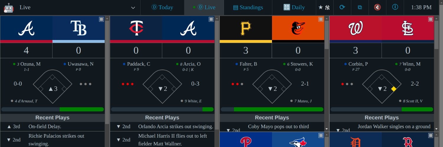 MLB Watchbot - Следуйте каждой игре MLB.В реальном времени.Новые оповещения. медиа 1