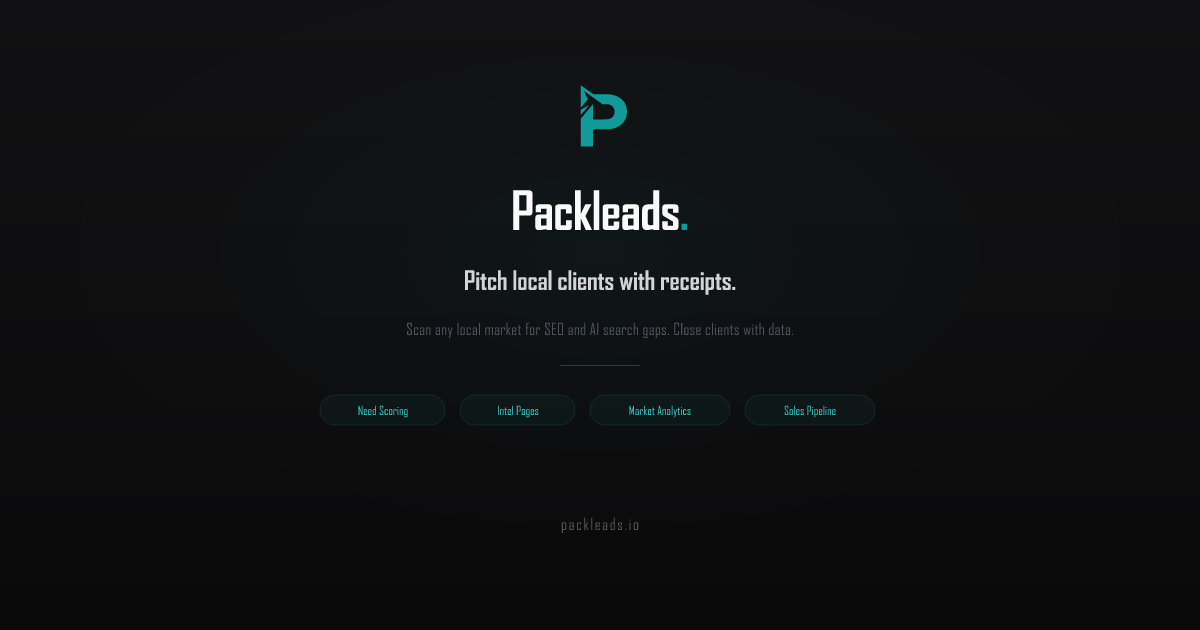 Packleads - Main product screenshot demonstrating key features and user interface