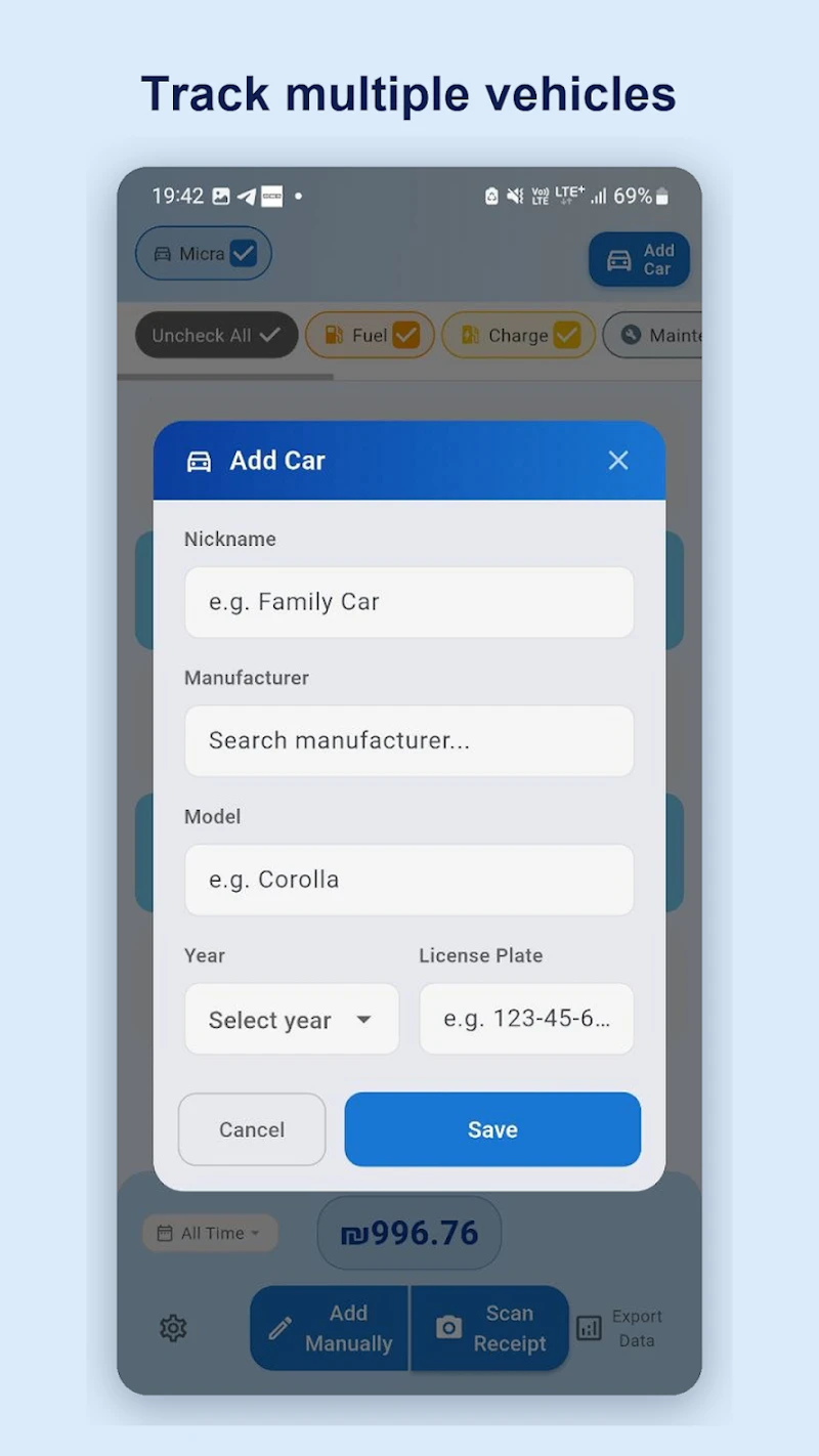 CarEx - Easy expense tracker screenshot 1