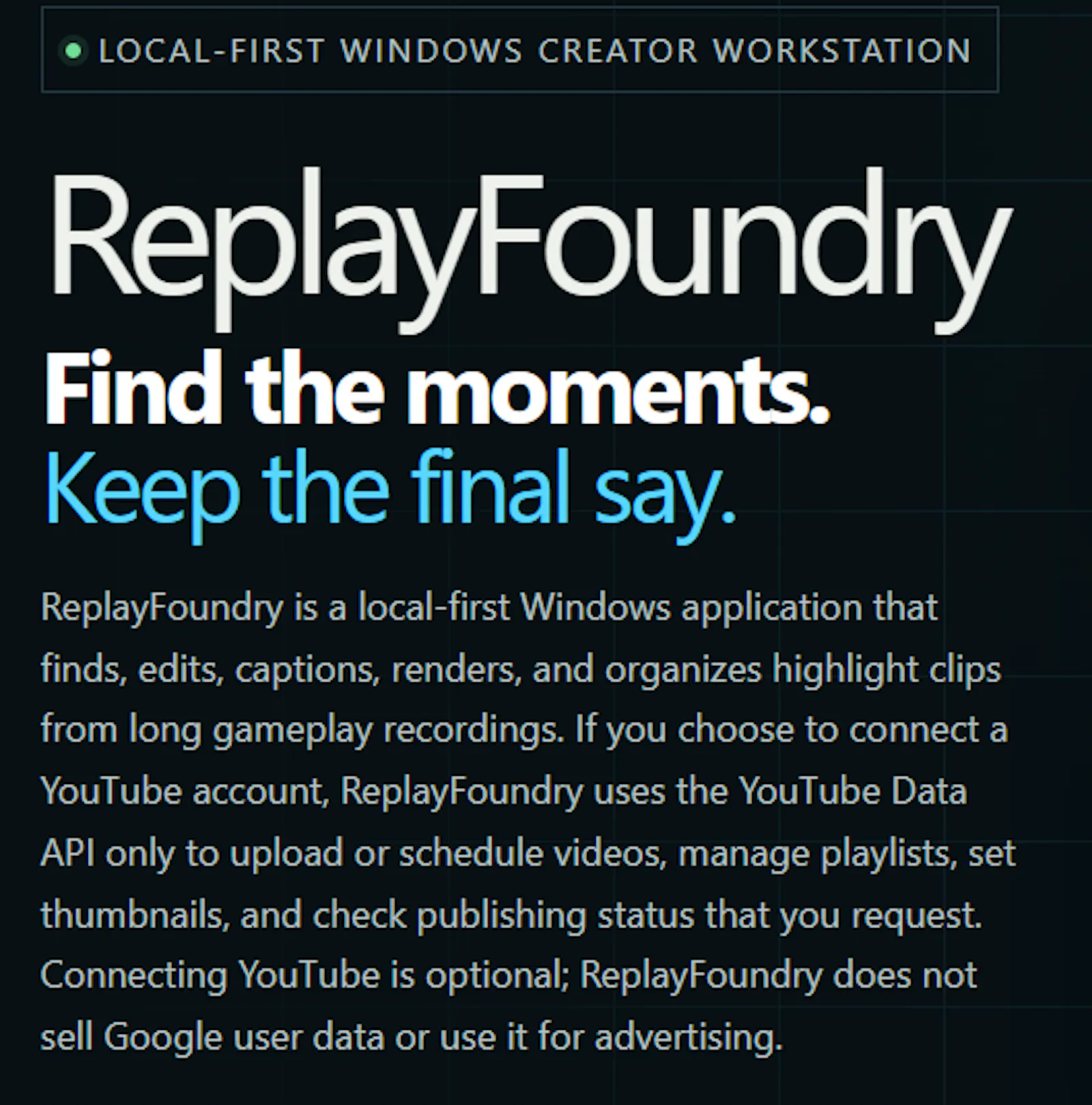 ReplayFoundry screenshot 2