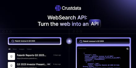 Web search API by Crustdata gallery image