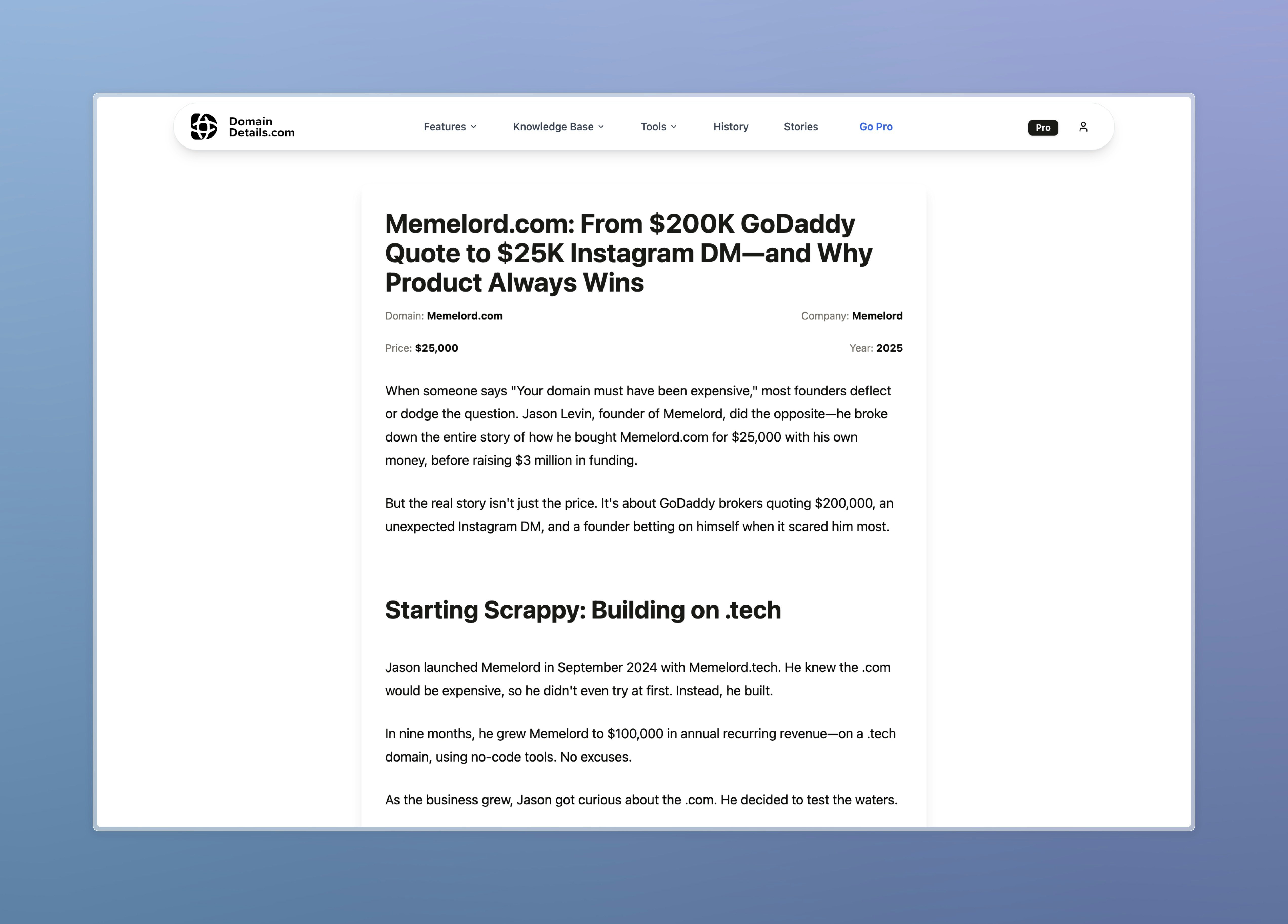 Domain Stories - Big Domain Sales Tales - Screenshot 3 preview