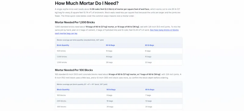 Mortar Calculator screenshot 5