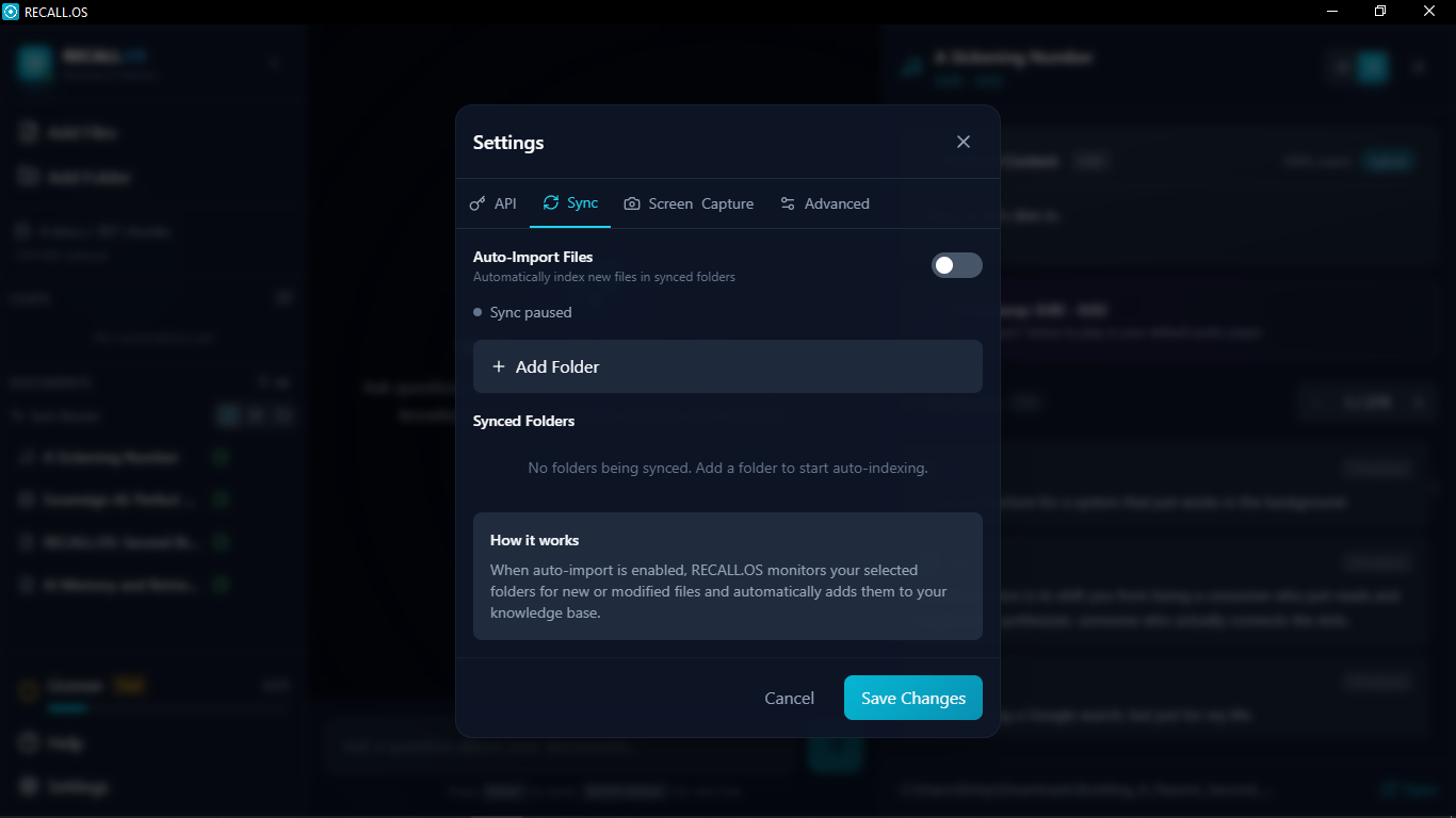 Recall.OS - Screenshot 2 showing product features and functionality