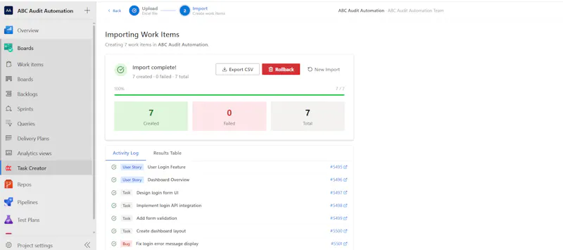 Excel Importer for Azure Boards screenshot 3