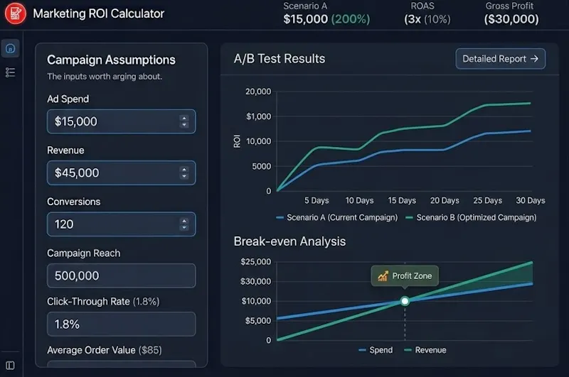 Marketing ROI Calculator screenshot 3