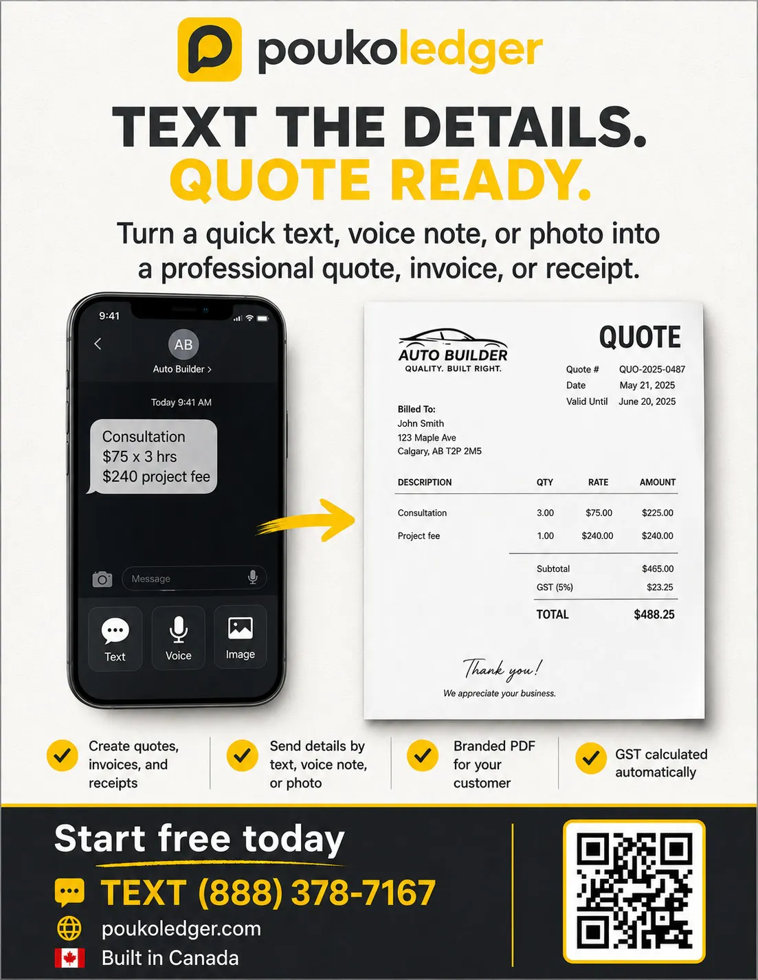 Get Invoices, quotes & receipts by text  gallery image