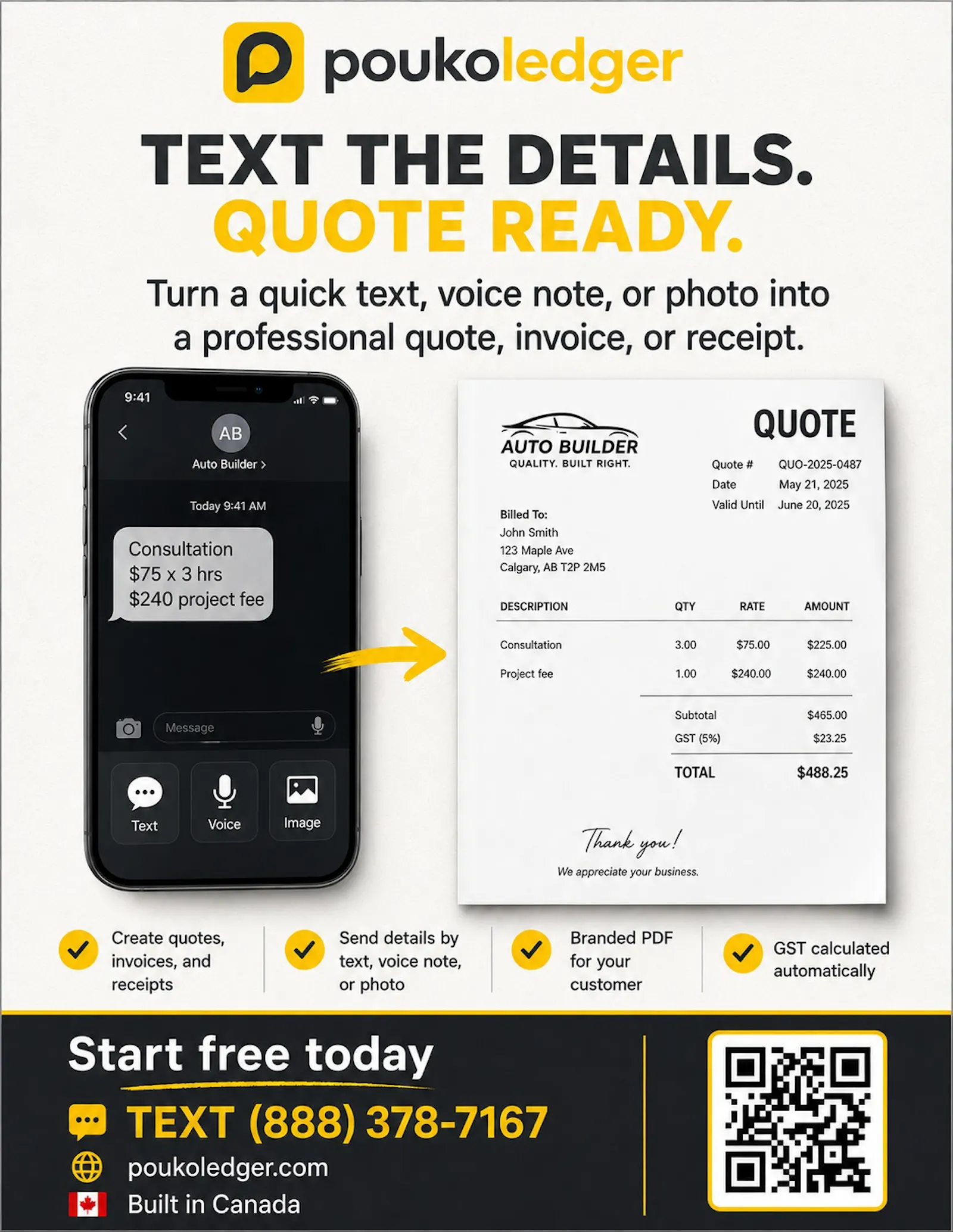 Get Invoices, quotes & receipts by text  screenshot 2