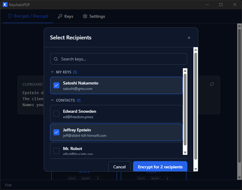 KeychainPGP - Screenshot 2 showing product features and functionality