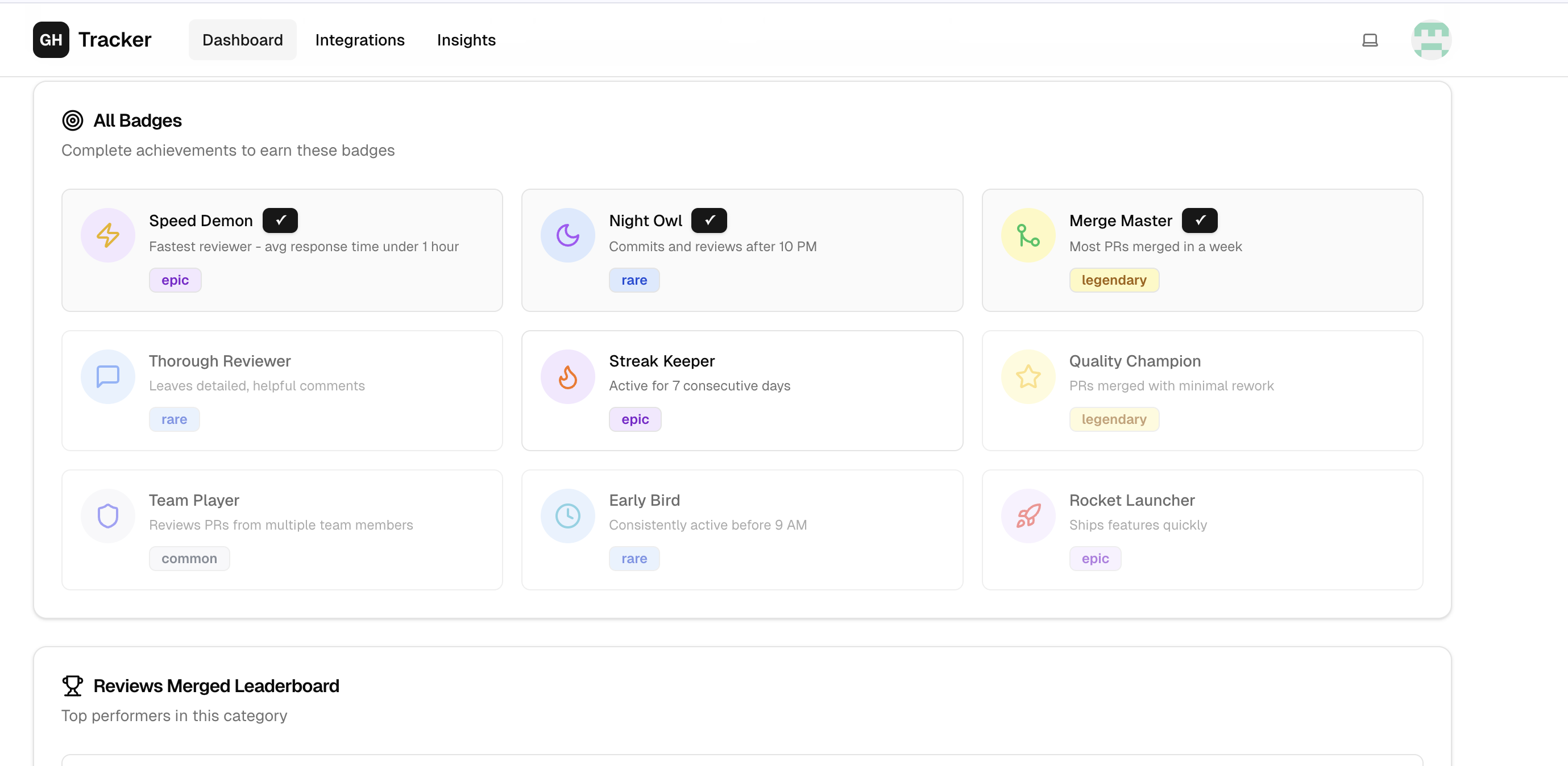 Média GH Tracker - Github pr analytics dashboard 3