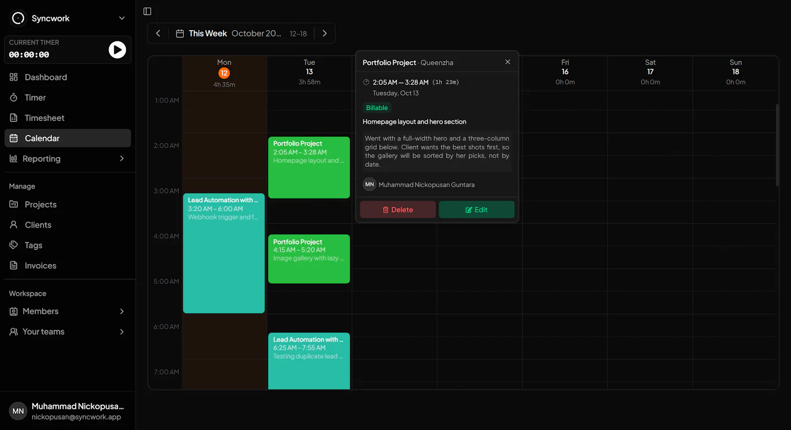 Syncwork screenshot 2