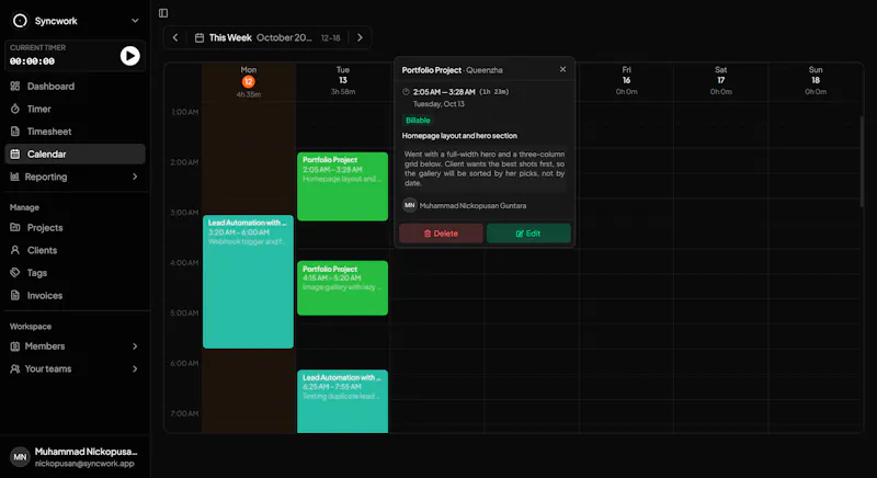 Syncwork screenshot 2