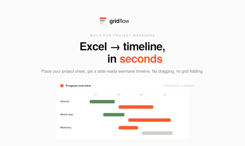 Gridflow — Excel to Program Timeline screenshot 1